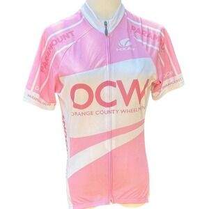 Voler  Pink White Cycling Jersey Short Sleeve S Orange County Wheelmen OCW